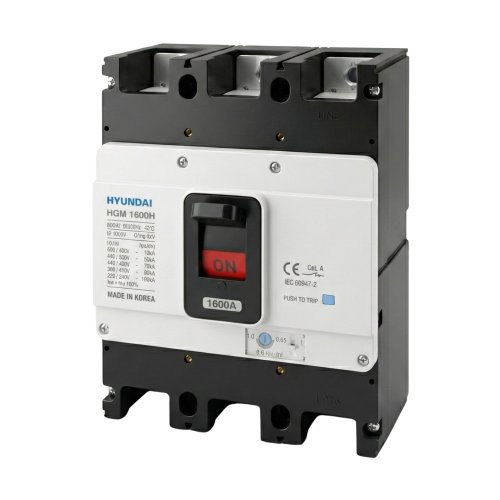 Автоматичний вимикач MCCB Hyundai HGM1600S3PESBS0000C01600 HGM 3P 1600A Icu-70kA (0.6–1.0) x In