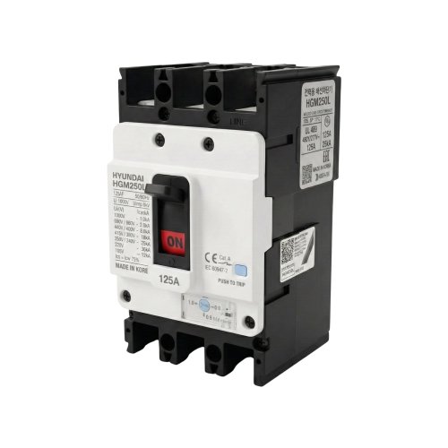 Автоматичний вимикач MCCB Hyundai HGM125E3PT4S0000C00125F HGM 3P 125A Icu-20kA (0.8–1.0) x In