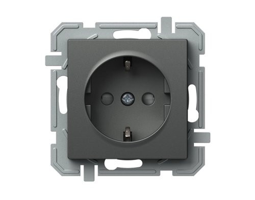 Розетка TEM VQ10ATXO-U одинарна з заземленням зі шторками 250V/16A LOGIQ антрацит Розетка TEM VQ10ATXO-U одинарна з заземленням зі шторками 250V/16A LOGIQ антрацит
