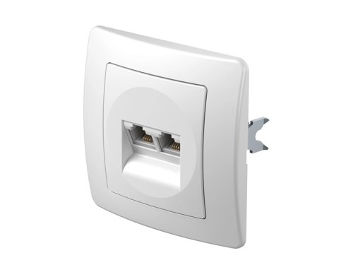 Розетка TEM KE39PWXO-U двойная компьютерная RJ45 EKONOMIK без рамки белая