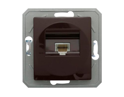 Розетка TEM KE37CBXO-U одинарная компьютерная RJ45 8/8 EKONOMIK без рамки шоколад