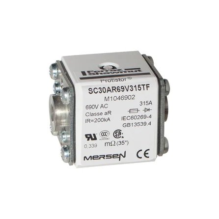 Запобіжник Mersen M1046902 Protistor SC30AR69V315TF розмір 30 aR 690В 315А 200kA