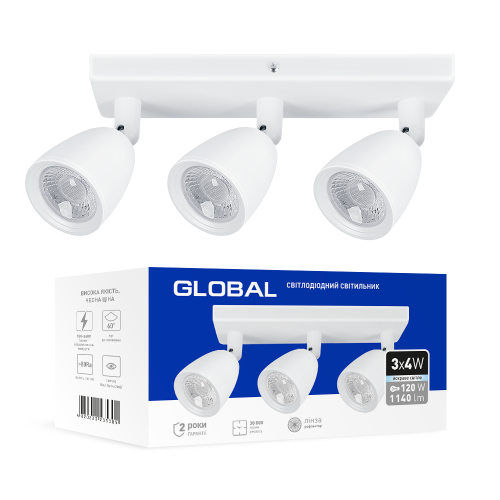Світильник світлодіодний MAXUS 3-GSL-11241-SW GSL-01S GLOBAL 12W 4100K білий
