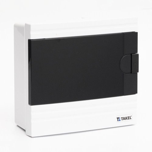 Щиток Takel 512733 зовнішній SF-WB на 9 модулів білий чорні двері Argent IP40