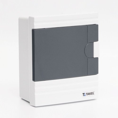 Щиток Takel 512746 зовнішній SF-WG на 6 модулів білий сірі двері Argent IP40