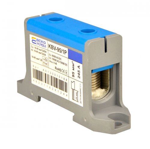 Клема вводу силова Аско-Укрем A0130010188 95/1Р (245 А) синя серії KBV