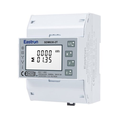 Анализатор сети Eastron SDM630-2T с RS485 Вх. 100A на DIN (кл. 1,0), 2-тарифный/2-направленный