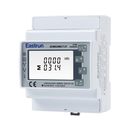 Анализатор сети Eastron SDM630MCT-2T с RS485 Вх. 1/5A на DIN (кл. 1,0), 2-тарифный/2-направленный