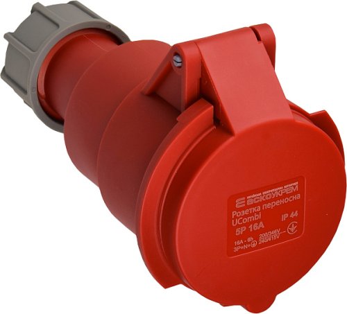 Розетка Аско-Укрем A0080010129 переносная серии UСombi 5P 16A IP44