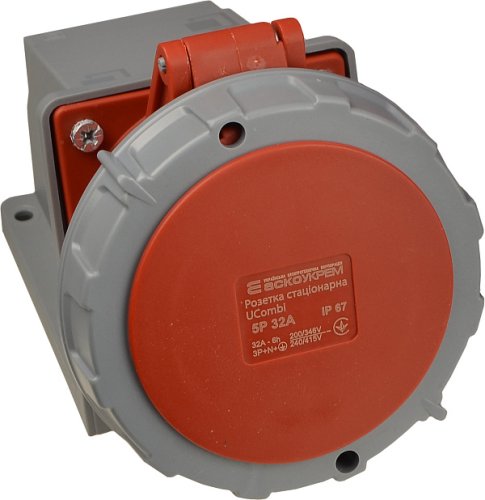 Розетка Аско-Укрем A0080010155 стационарная серии UСombi 5P 32A IP67