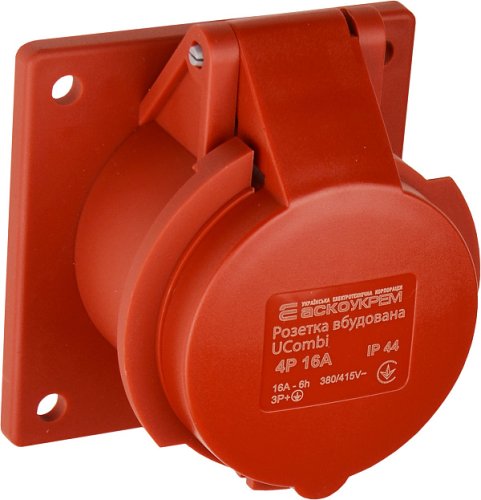 Розетка Аско-Укрем A0080010160 вбудована серии UCombi 4P 16A IP44