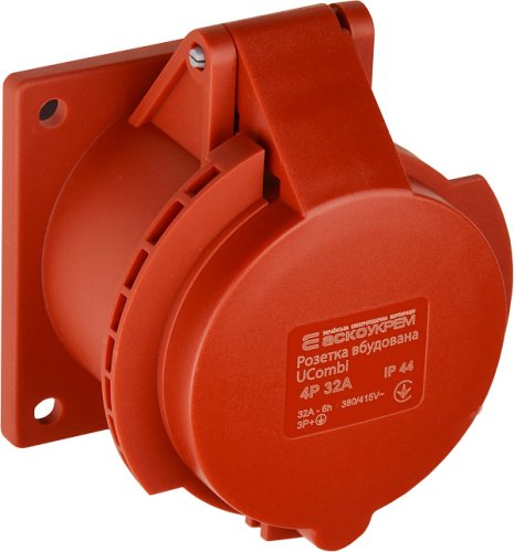 Розетка Аско-Укрем A0080010161 вбудована серії UCombi 4P 32A IP44