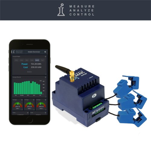 Умный счетчик электроэнергии с WiFi Smart-MAIC D103-21A, трехфазный, защелка, внешняя WiFi Smart-MAIC антенна