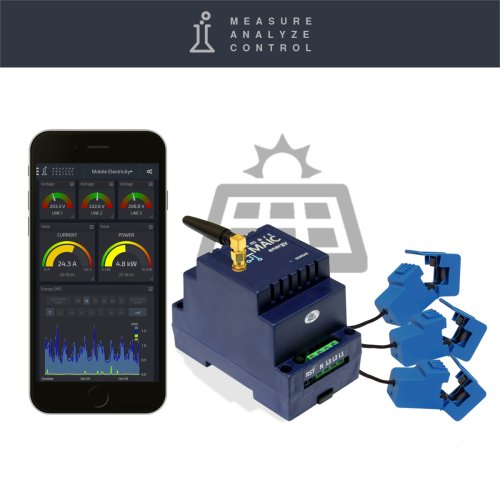 Умный счетчик электроэнергии с WiFi Smart-MAIC D103-22А, трехфазный, защелка, внешняя Wi-Fi антенна, расширенная версия