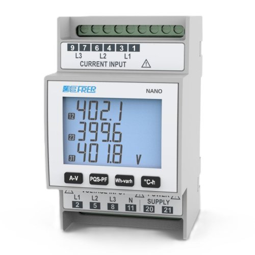 Анализатор сети модульный FRER NANO Q52P3L005X4C2, RS485 Modbus RTU, 100-400V, 1-5A