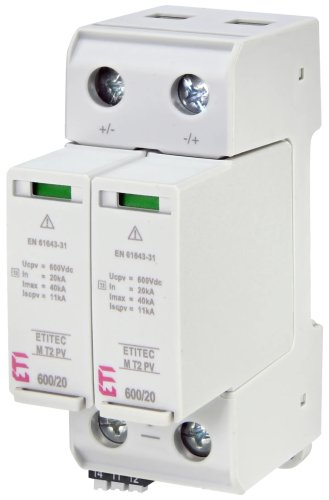 Обмежувач перенапруги ETI 2440621 ETITEC M T2 PV 600/20 RC (для PV систем)