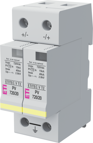 Ограничитель перенапряжения ETI 2443004 ETITEC V T2 PV 720/15 (2M, для PV систем)