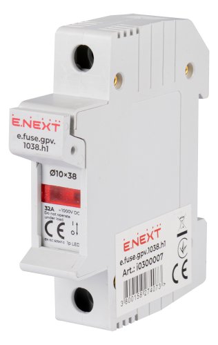 Держатель предохранителя Enext i0300007 на DIN-рейку e.fuse.gpv.1038.h1 gPV под предохранитель 10х38 1р 32А