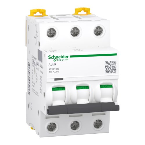 Автоматический выключатель Schneider-Electric A9F75306 iC60N 3P 6A D