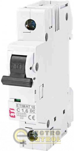 Автоматичний вимикач ETI ETIMAT 10 1p C 1,6А DC 2137707