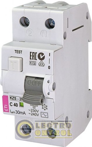 Дифференциальный автоматический выключатель KZS-2M C 40/0,03 тип AC (10kA) 2173128