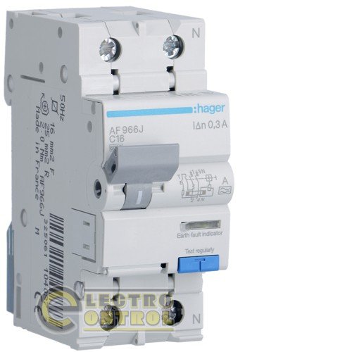 Дифференциальный автомат 1 + N, 16A, 300 mA, С, 6 КА, A, 2м
