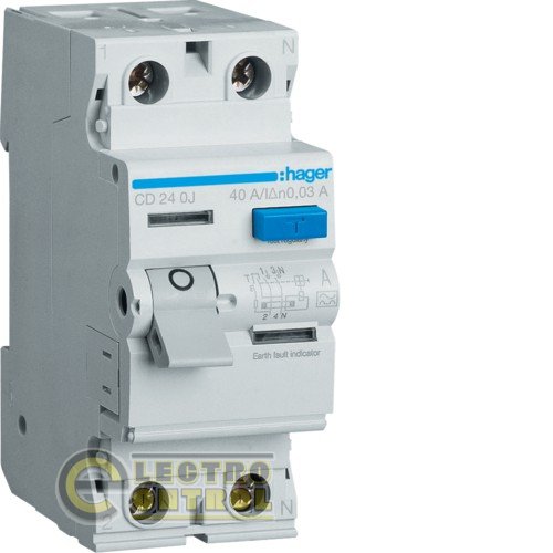 Устройство защитного отключения 2x40 A, 30 mA, A, 2м