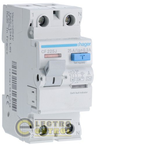 CF225J Hager УЗО (Дифреле) 25А 2P 300mA Тип А