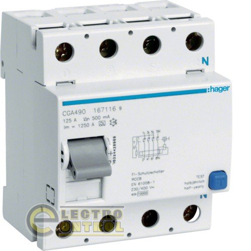 CP484D Hager ПЗВ (Дифреле) 100А 4P 300mA Тип А