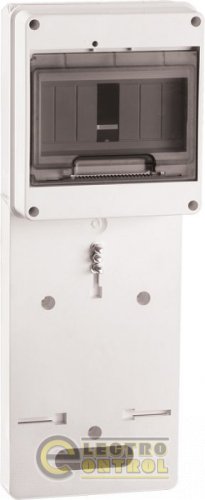 Панель для установки счетчика ПУ1/2-7 1-фазного с боксом для автоматов модульных серий (7 модулей) с прозрачной дверцей