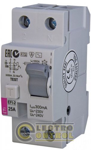 Пристрій захисного відключення (ПЗВ) EFI-2 25/0,3 тип AC (10kA) 2064122