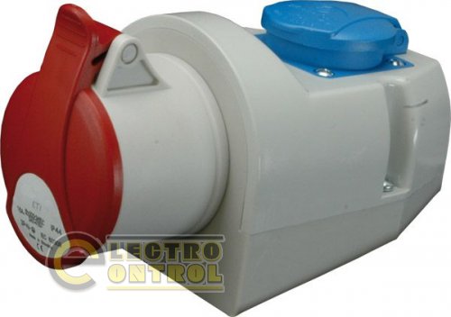 Розетка комбинированная EZCZ-S-3253 IP44 (32A, 400V/230V, 3P+N+PE / EE 16S Schuko) 4482053