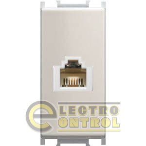 Розетка телефонна RJ12 6/6 CAT3 слоняча кістка ТЕМ MODUL