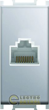 Розетка компьютерная RJ45 8/8 CAT5e серебро ТЕМ MODUL