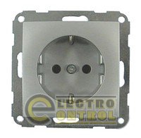 Розетка с заземлением металлик-matt FIORENA (винт) 16А/250В Розетка с заземлением металлик-matt FIORENA (винт) 16А/250В