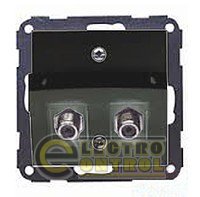 Розетка ТВ / САТ F-Type, двойная, антрацит-matt FIORENA Розетка ТВ / САТ F-Type, двойная, антрацит-matt FIORENA