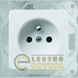 Розетка с центральным контактом заземления белая OPTIMA (винт) 16А / 230В 12000102 Hager Розетка с центральным контактом заземления белая OPTIMA (винт) 16А / 230В 12000102 Hager