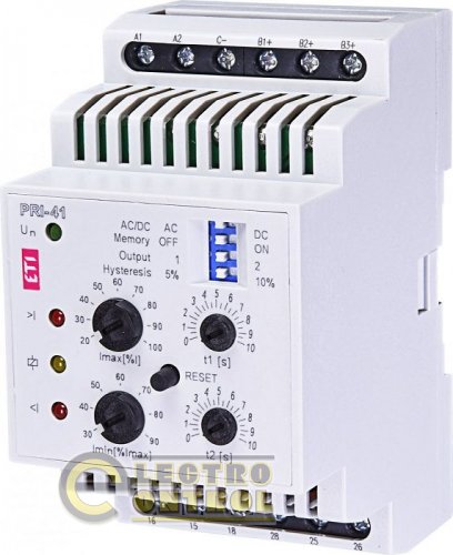 Двухуровневое реле контроля тока PRI-41 24V AC/DC (3 диапазона) (2x16A_AC1) 2471840