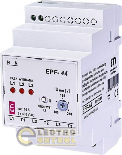 Реле автоматического выбора фаз EPF-44 230/400V (180-210V AC) 2470281