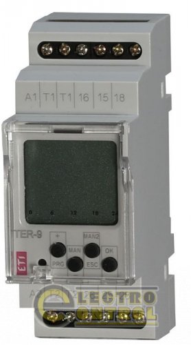 Многофункциональный цифровой термостат+цифровой таймер TER-9 24V AC/DC (2x16A_AC1) 2471803