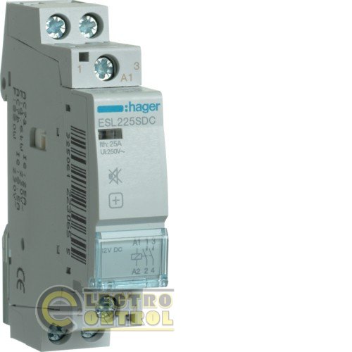 Контактор бесшумный 25A, 2НО, 12В, 1м
