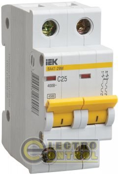 Автоматический выключатель UEK (IEK) ВА47-29М  2p 63А D 4,5 кА AC