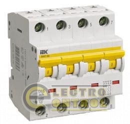 Автоматический выключатель UEK (IEK) ВА47-60  4p 6А D 6 кА AC