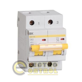 Автоматичний вимикач UEK (IEK) ВА47-100  2p 25А D 10 кА AC