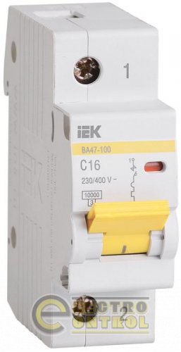 Автоматический выключатель UEK (IEK) ВА47-100  1p 50А C 10 кА AC Автоматический выключатель UEK (IEK) ВА47-100  1p 50А C 10 кА AC