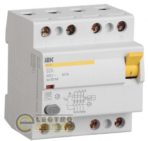 Устройство защитного отключения ВД1-63 4Р 40А 30мА тип А