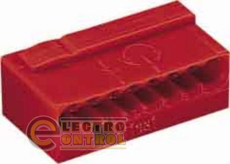 Клемма wago 243-808 (микро) для распределительных коробок, на 8 проводников,  красная