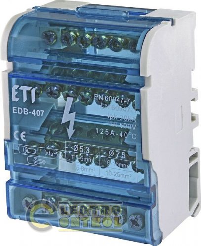 Блок розподільний EDB-407 4p 125A (4х7виходів) 1102303