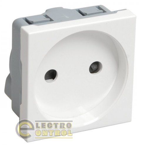 Розетка силовая 2к, 2 модуля (белая) РКС-20-20-П Розетка силовая 2к, 2 модуля (белая) РКС-20-20-П