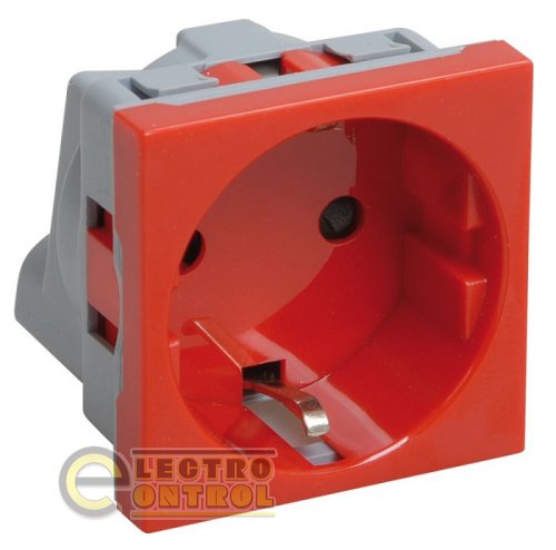 Розетка силова 2 до+з, 2 модуля (червона) 20-32-П
